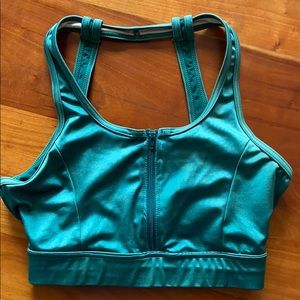 Emerald green front zip